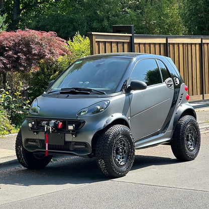 Lifted Smart Fortwo 451 with Little Big Supply tubular front bumper and winch
