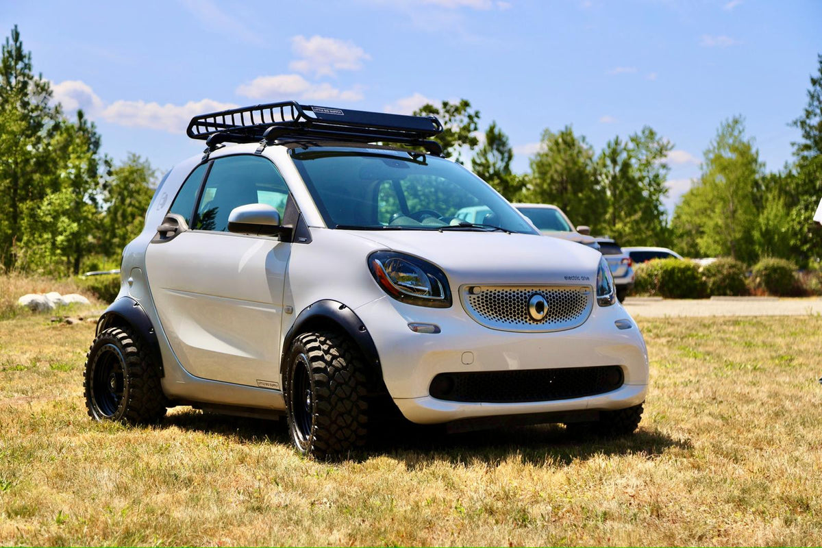 Lifted 2018 Smart Fortwo 453 EQ build with Little Big Supply roof rack – photo B