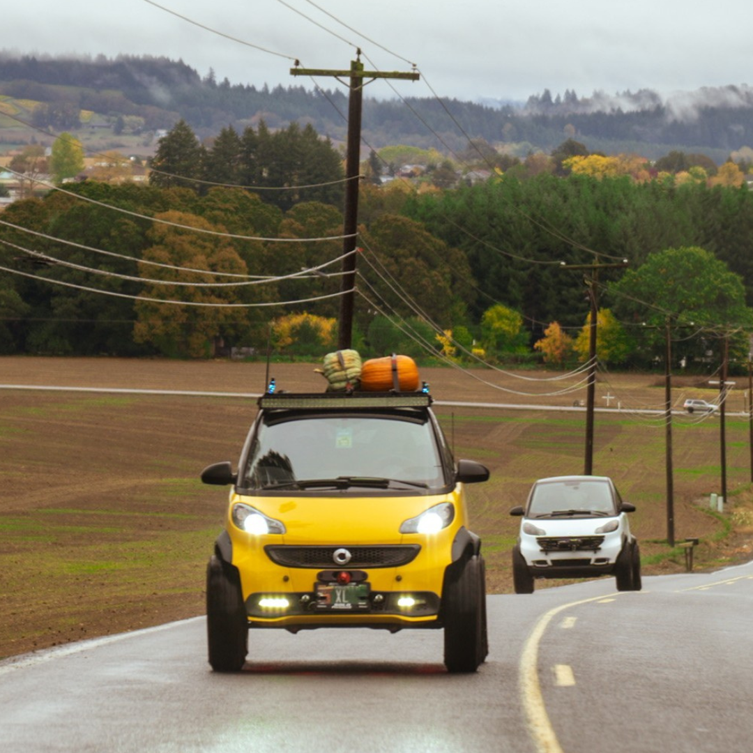 Little Big Supply lifted Smart cars